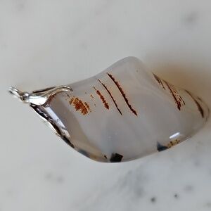 Natural Dendrite Aquatic Plant Agate Vintage Pendant